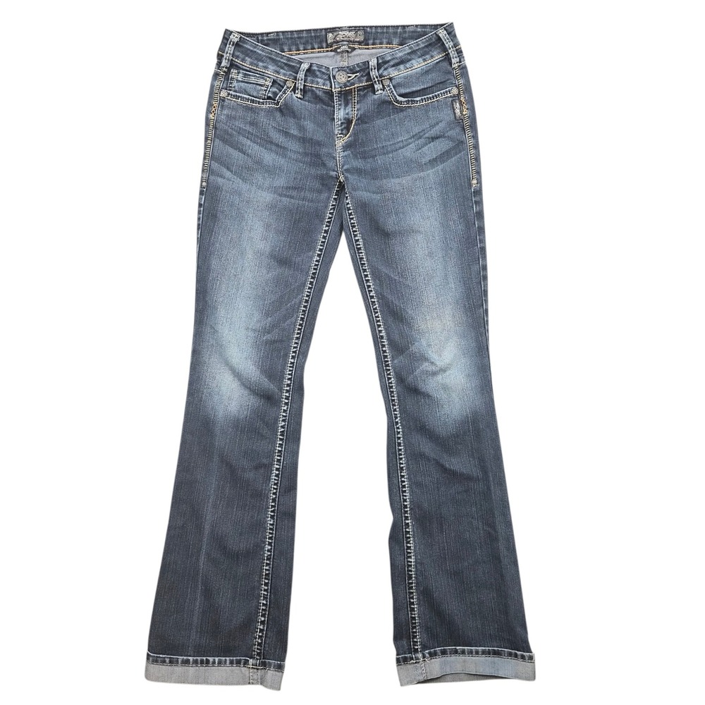 Silver Jeans Co Aiko Bootcut Jeans Womens 30x35 Medium Wash Contrast Stitch Y2K